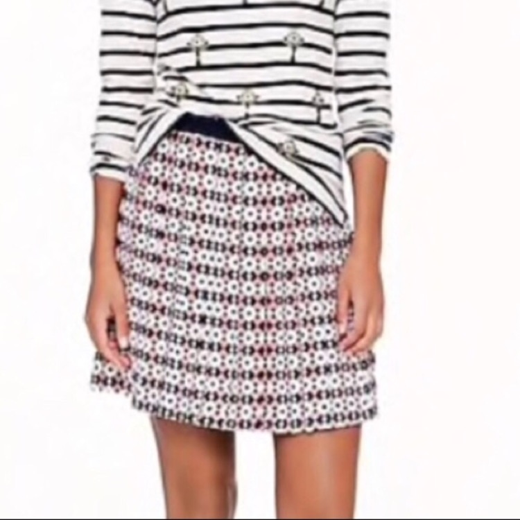 J. Crew Silk Diamond Tile Skirt